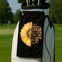 I Became A Nurse Because Your life Is Worth My Time Golf Towel thumb 2