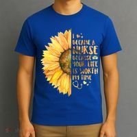 I Became A Nurse Because Your life Is Worth My Time T-Shirt thumb 3