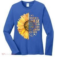 I Became A Nurse Because Your life Is Worth My Time Women's Long Sleeve Shirt thumb 0