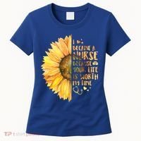 I Became A Nurse Because Your life Is Worth My Time Women's T-Shirt thumb 0