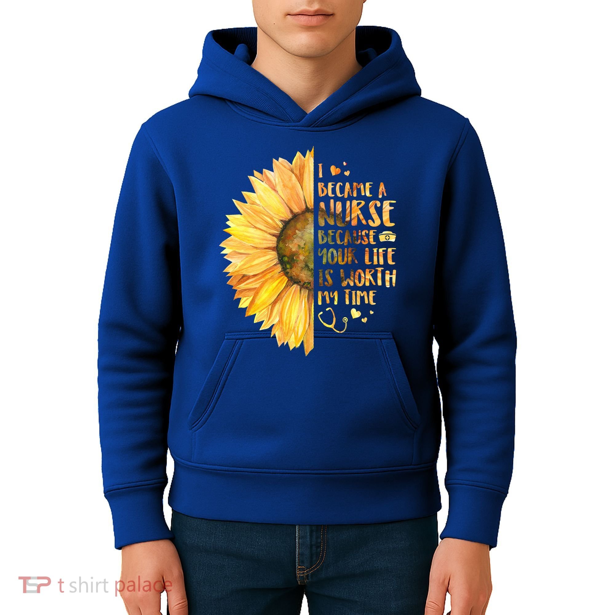 I Became A Nurse Because Your life Is Worth My Time Kids Hoodie