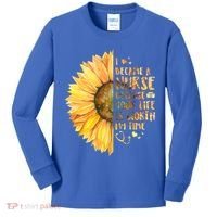 I Became A Nurse Because Your life Is Worth My Time Kids Long Sleeve Shirt thumb 0
