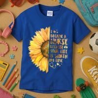 I Became A Nurse Because Your life Is Worth My Time Kids T-Shirt thumb 3