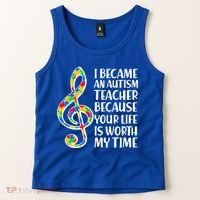 I Became An Autism Teacher For You Tank Top thumb 2
