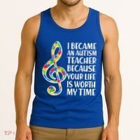 I Became An Autism Teacher For You Tank Top thumb 3