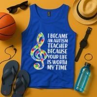 I Became An Autism Teacher For You Tank Top thumb 4
