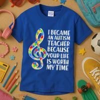 I Became An Autism Teacher For You Kids T-Shirt thumb 3