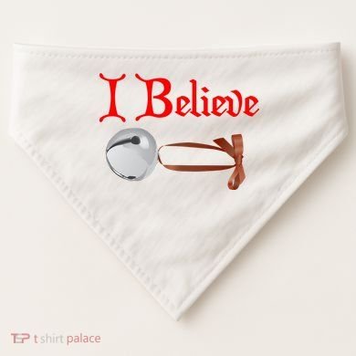 I Believe Christmas Bell USA-Made Doggie Bandana
