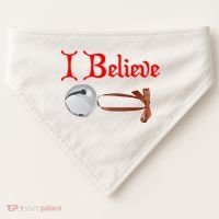 I Believe Christmas Bell USA-Made Doggie Bandana thumb 0