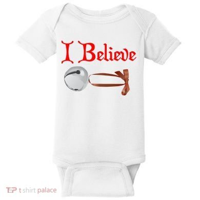 I Believe Christmas Bell Baby Bodysuit
