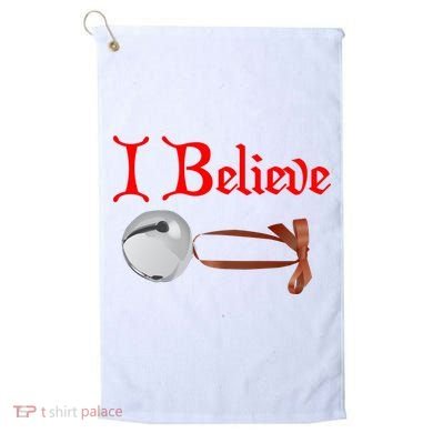 I Believe Christmas Bell Golf Towel