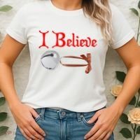 I Believe Christmas Bell Women's T-Shirt thumb 2
