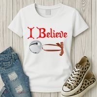 I Believe Christmas Bell Women's T-Shirt thumb 3