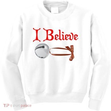 I Believe Christmas Bell Kids Sweatshirt
