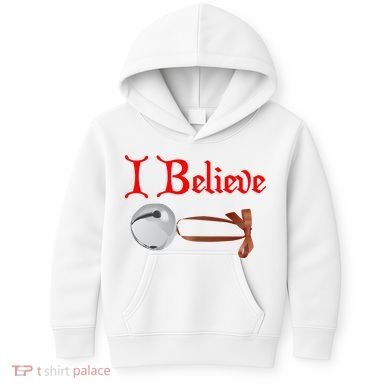 I Believe Christmas Bell Kids Hoodie