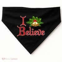 I Believe Christmas Bells USA-Made Doggie Bandana thumb 0
