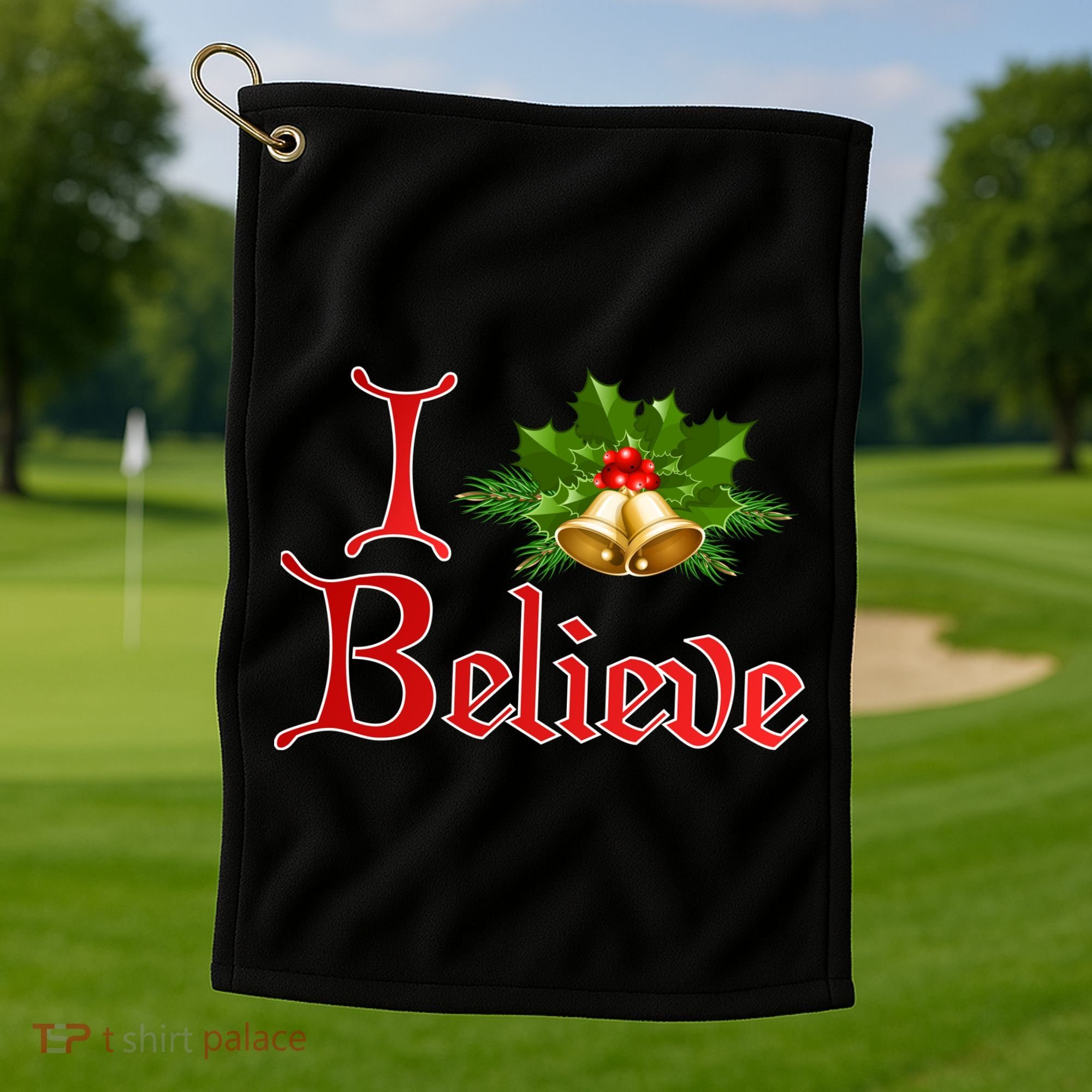 I Believe Christmas Bells Golf Towel