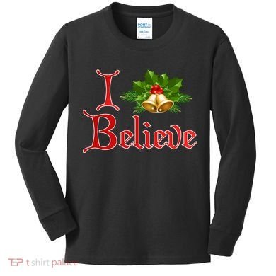 I Believe Christmas Bells Kids Long Sleeve Shirt