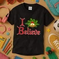I Believe Christmas Bells Kids T-Shirt thumb 3