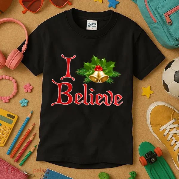 I Believe Christmas Bells Kids T-Shirt