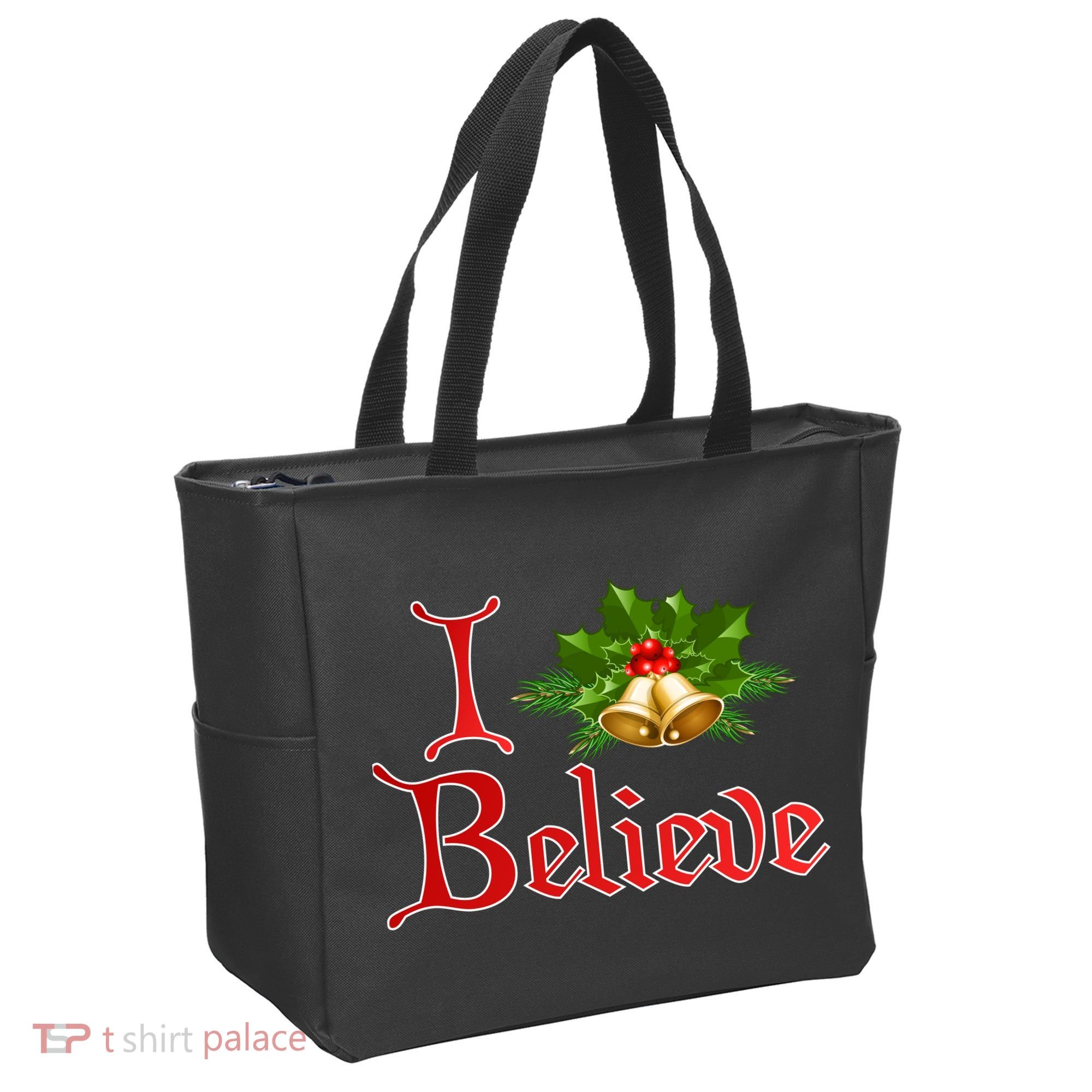 I Believe Christmas Bells Tote Bag
