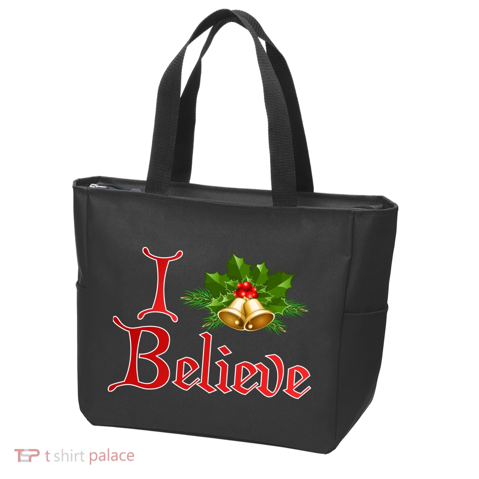 I Believe Christmas Bells Tote Bag