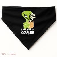 I Believe In Coffee Alien USA-Made Doggie Bandana thumb 0