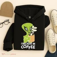 I Believe In Coffee Alien Hoodie thumb 4