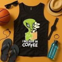 I Believe In Coffee Alien Tank Top thumb 4