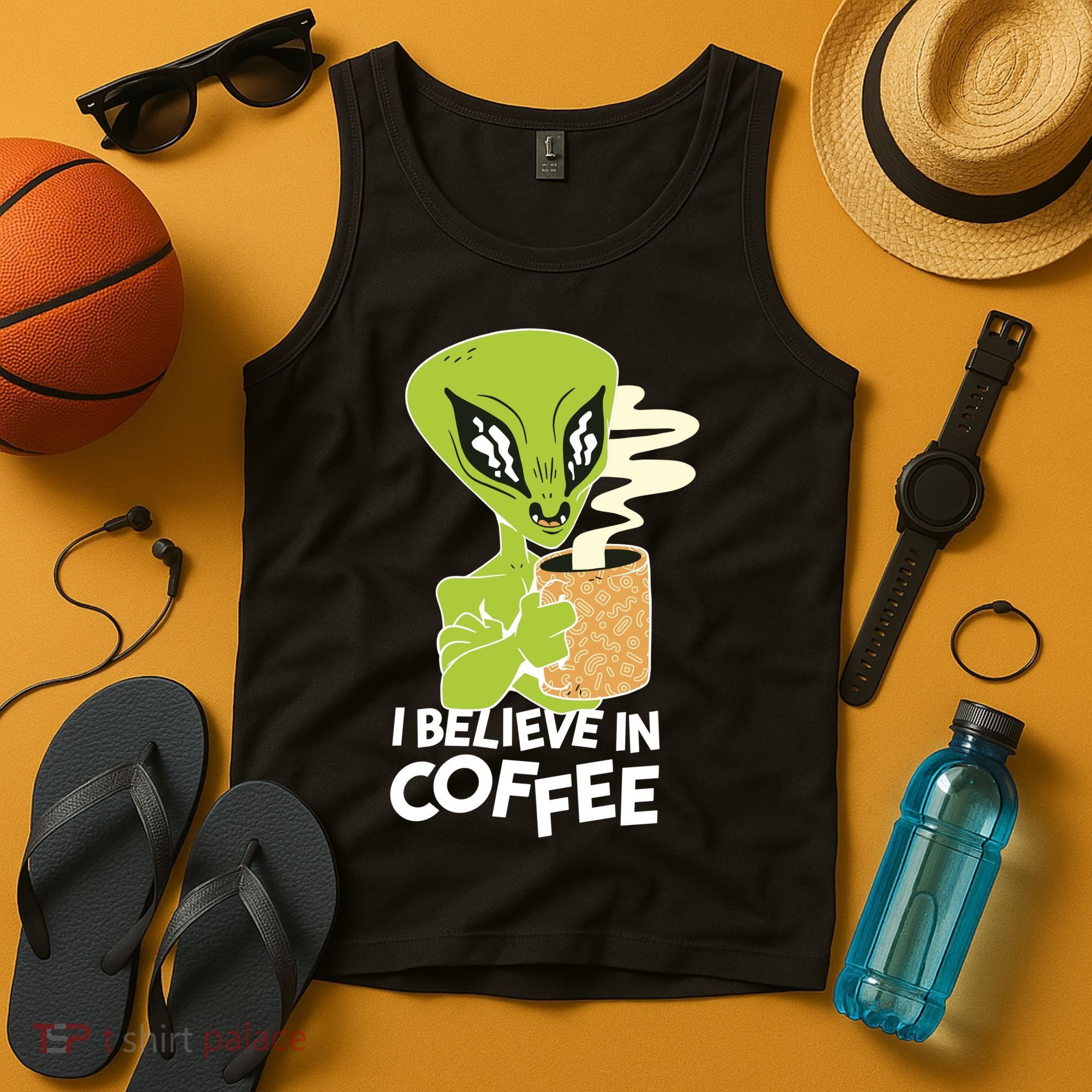 I Believe In Coffee Alien Tank Top