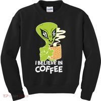 I Believe In Coffee Alien Kids Sweatshirt thumb 0