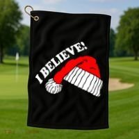 I Believe In Santa Claus Christmas Golf Towel thumb 1