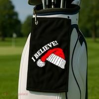 I Believe In Santa Claus Christmas Golf Towel thumb 2