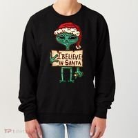 I Believe In Santa Funny Alien Christmas Women's Sweatshirt thumb 0