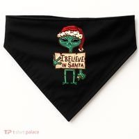 I Believe In Santa Funny Alien Christmas USA-Made Doggie Bandana thumb 0