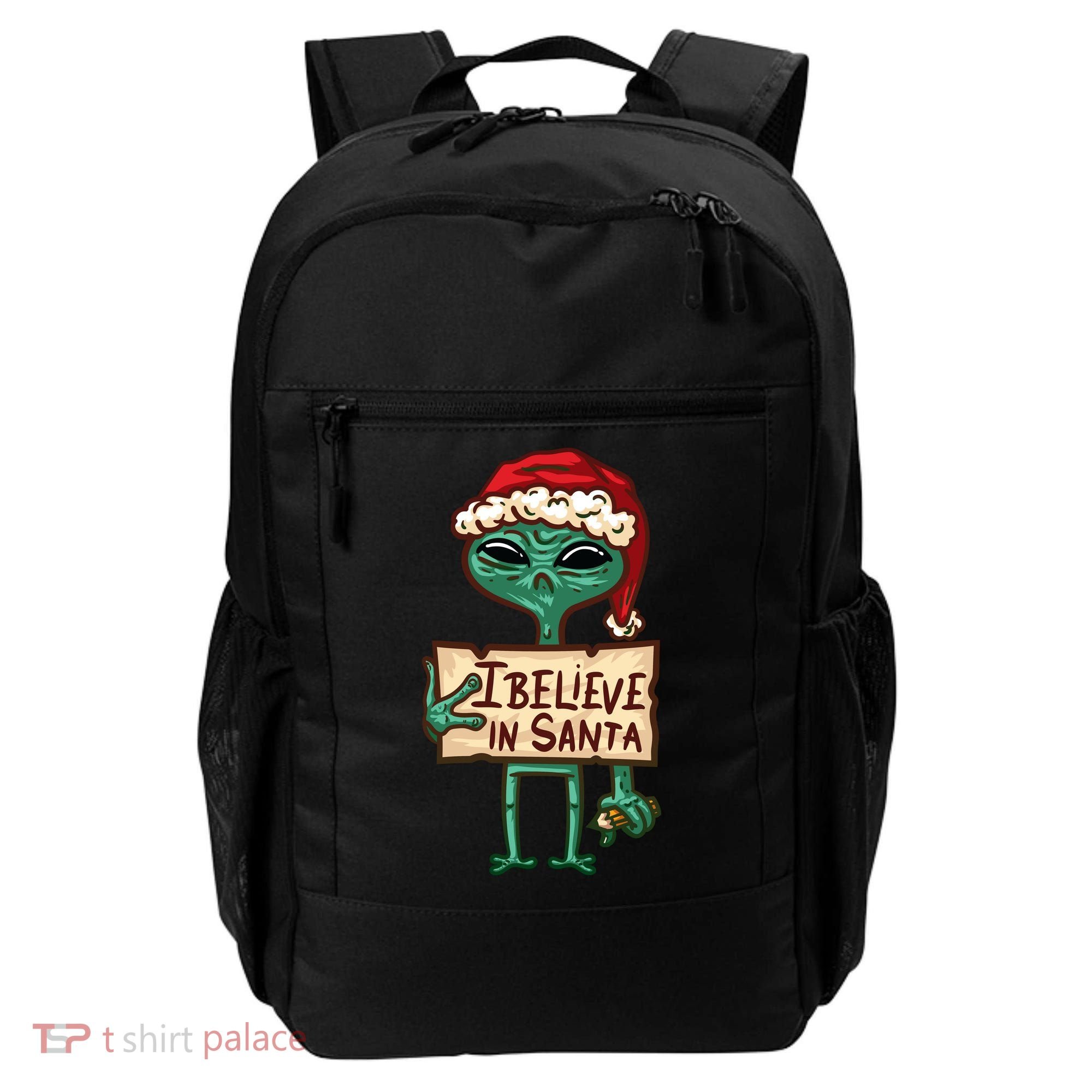 I Believe In Santa Funny Alien Christmas Backpack
