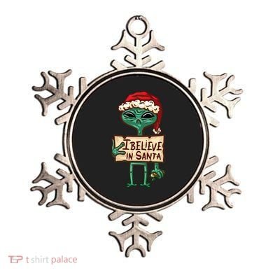 I Believe In Santa Funny Alien Christmas Ornament