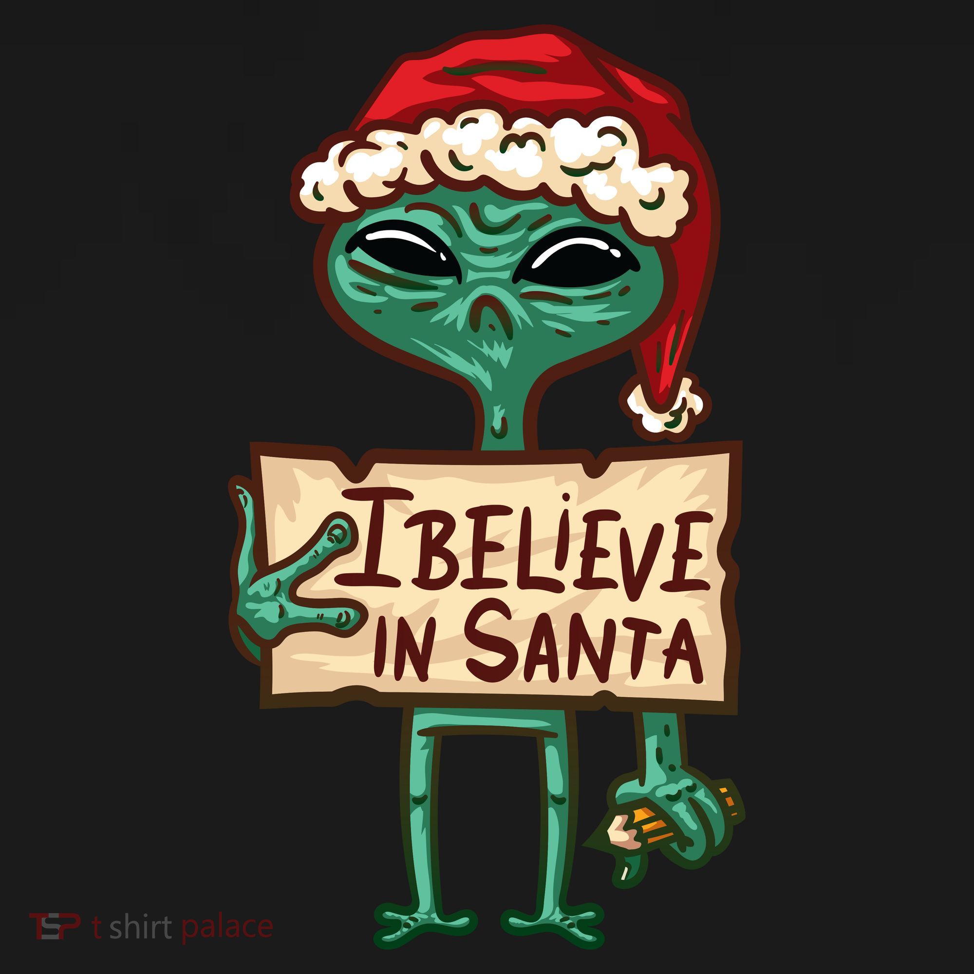 I Believe In Santa Funny Alien Christmas Women's Tank Top