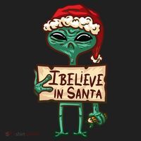 I Believe In Santa Funny Alien Christmas Golf Towel thumb 3