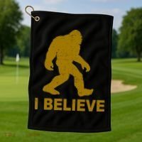 I Believe Sasquatch Bigfoot Golf Towel thumb 1