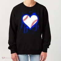 I Bleed Blue Baseball Heart Women's Sweatshirt thumb 0