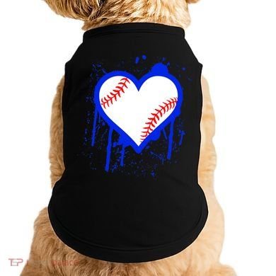 I Bleed Blue Baseball Heart Doggie Tank