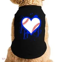 I Bleed Blue Baseball Heart Doggie Tank thumb 0