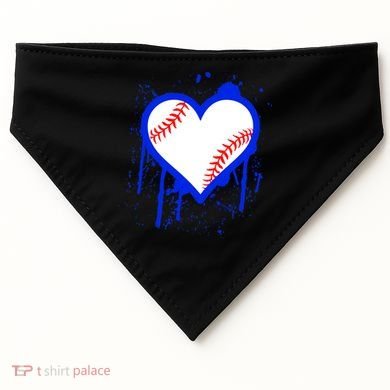 I Bleed Blue Baseball Heart USA-Made Doggie Bandana