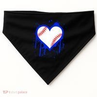 I Bleed Blue Baseball Heart USA-Made Doggie Bandana thumb 0