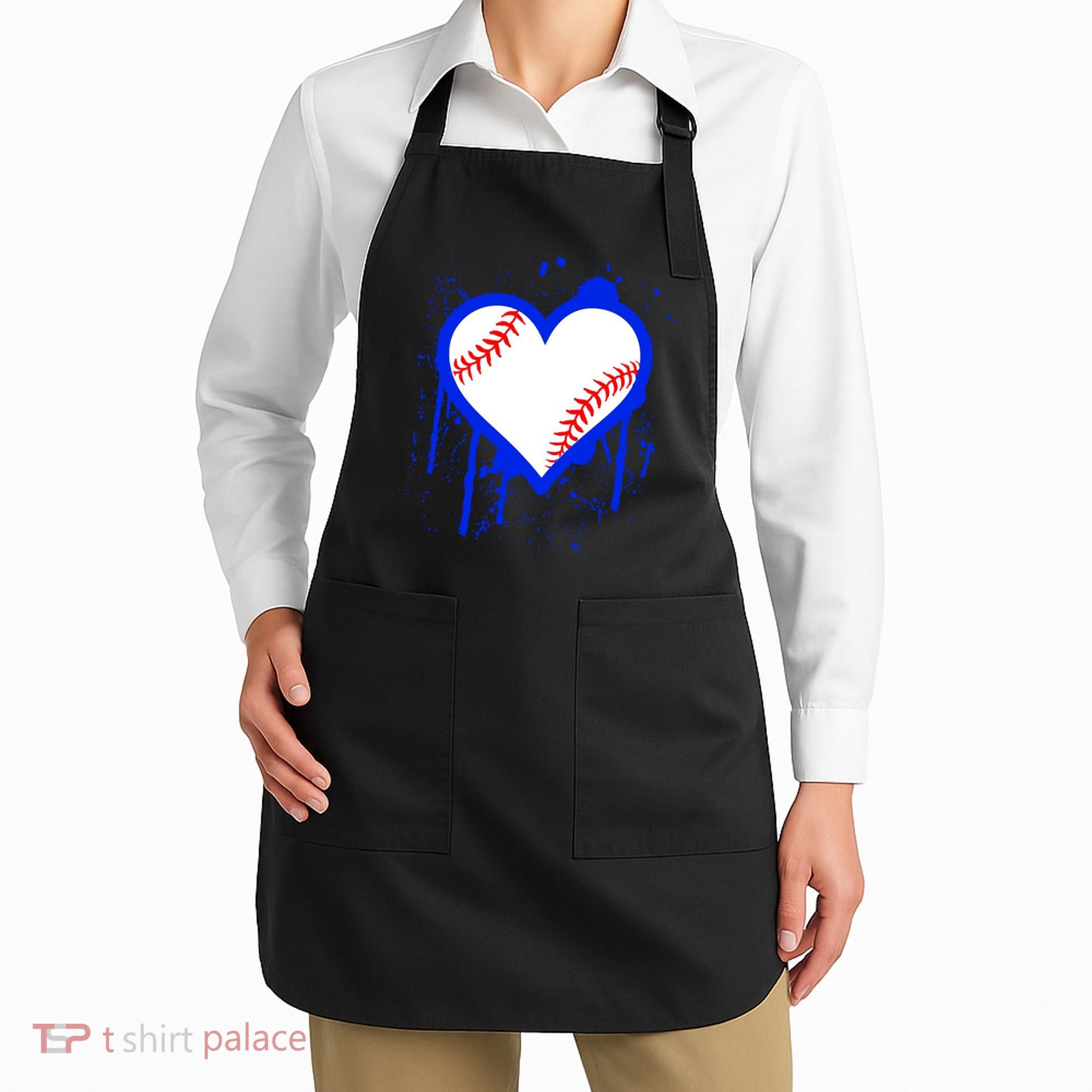 I Bleed Blue Baseball Heart Apron