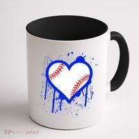 I Bleed Blue Baseball Heart Coffee Mug thumb 1