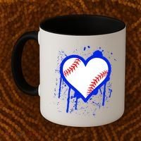 I Bleed Blue Baseball Heart Coffee Mug thumb 2