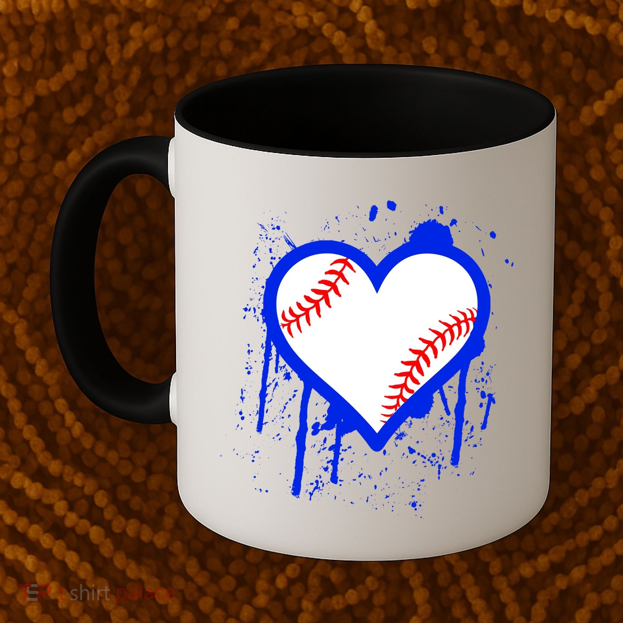 I Bleed Blue Baseball Heart Coffee Mug