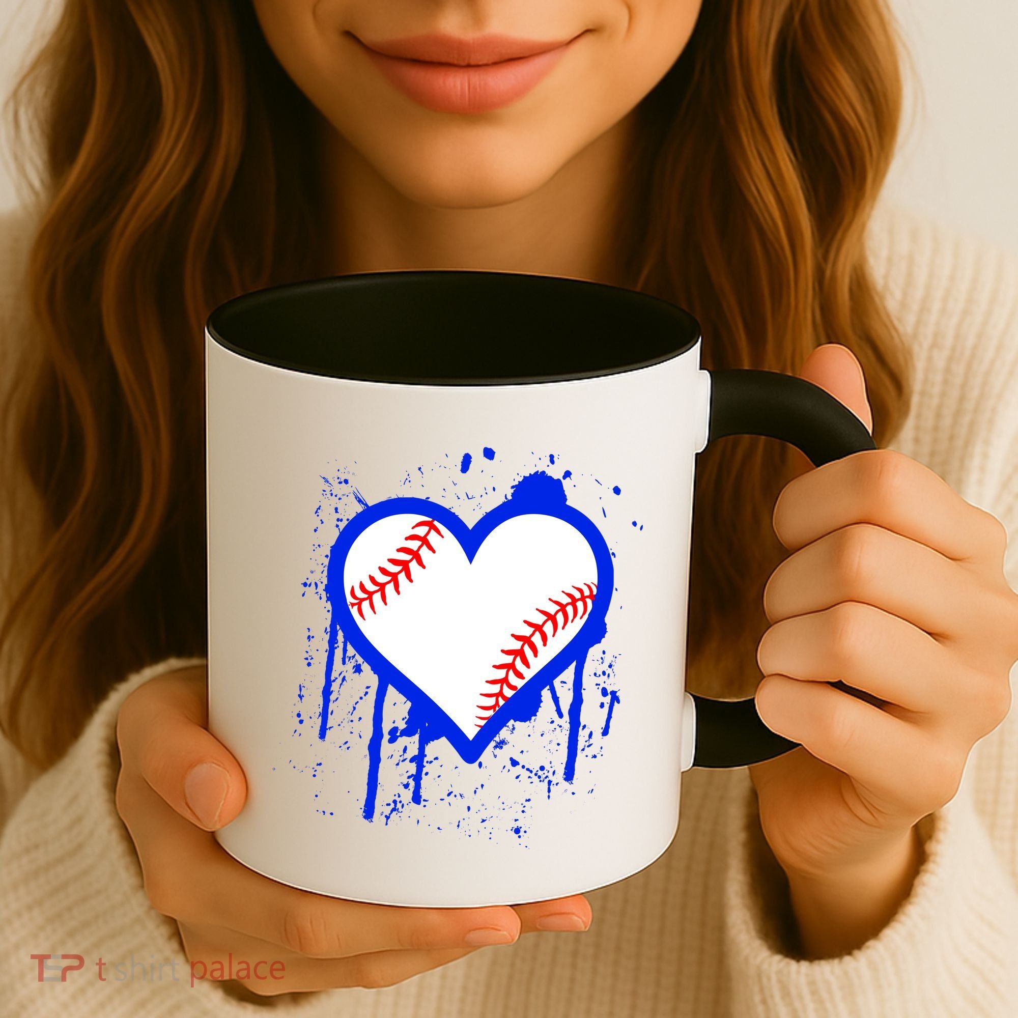 I Bleed Blue Baseball Heart Coffee Mug